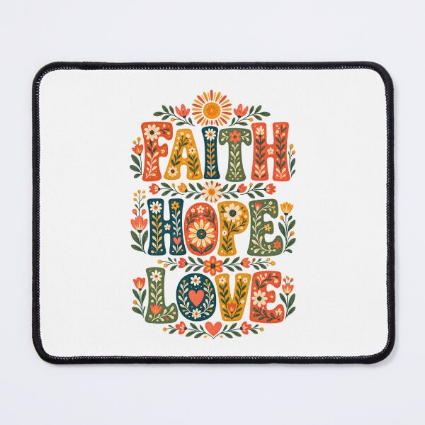 Item preview, Bible Verse – Faith Hope Love – Bible Positive Verse | Christian Floral Folk Art designed and sold by Noble-Piece.