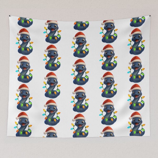 Item preview, Serpiente índigo festiva con gorro de Papá Noel designed and sold by Sillytoe.