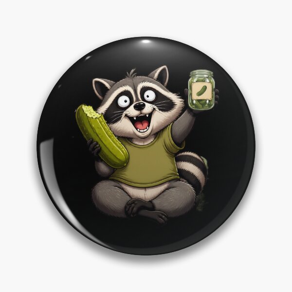Item preview, Raccoon Eating Pickles Funny Meme Pickle Lover Cute Art. designed and sold by LeSoniPapaPrint.