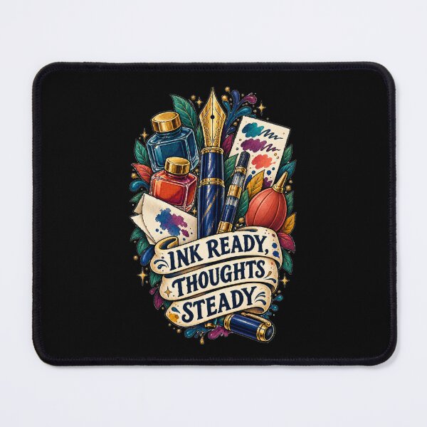 Item preview, Ink Ready Thoughts Steady Fountain Pen Art designed and sold by CheerfulNest.