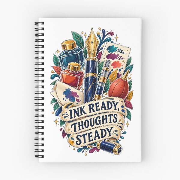 Item preview, Ink Ready Thoughts Steady Fountain Pen Art designed and sold by CheerfulNest.