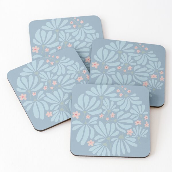 Item preview, Round daisy bouquet (faded denim & pink) designed and sold by 247DesignStudio.