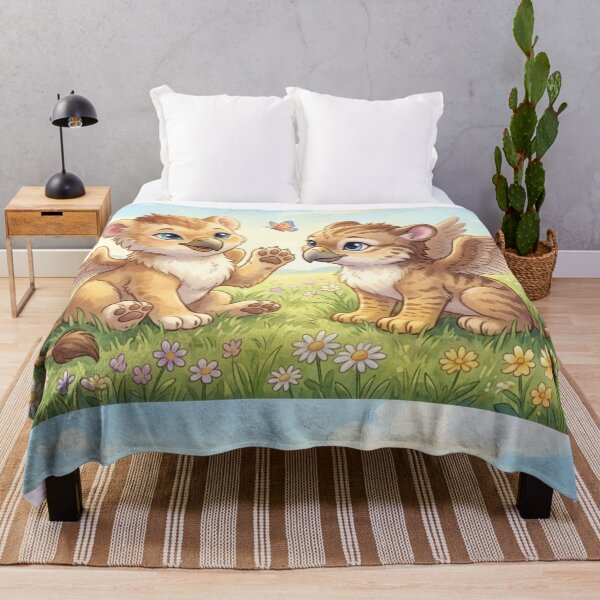 Item preview, A Curious Hello — Griffin Cubs and Butterfly designed and sold by TreatLLC.