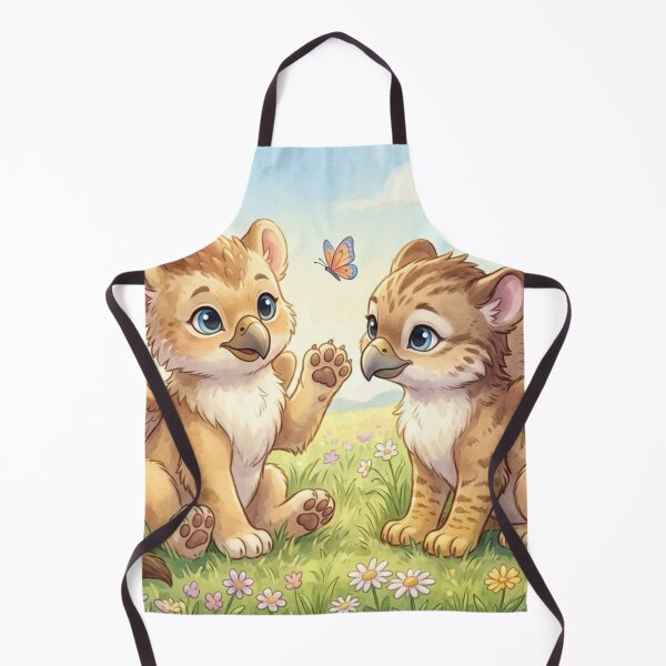 Item preview, A Curious Hello — Griffin Cubs and Butterfly designed and sold by TreatLLC.