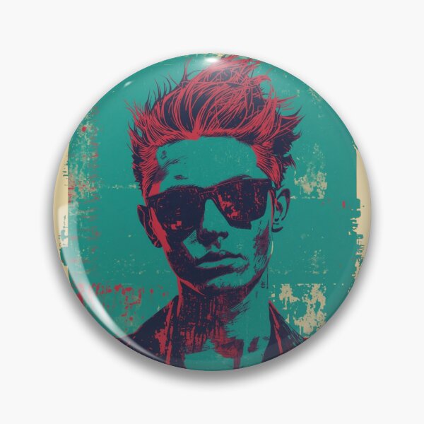 Item preview, Retro Cyberpunk Man Portrait Punk Rock Graphic designed and sold by ERODED SELF.