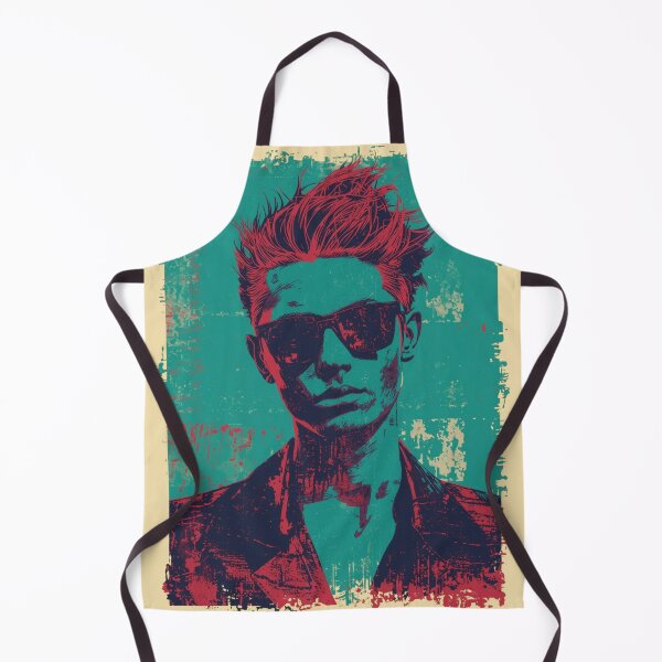 Item preview, Retro Cyberpunk Man Portrait Punk Rock Graphic designed and sold by ERODED SELF.
