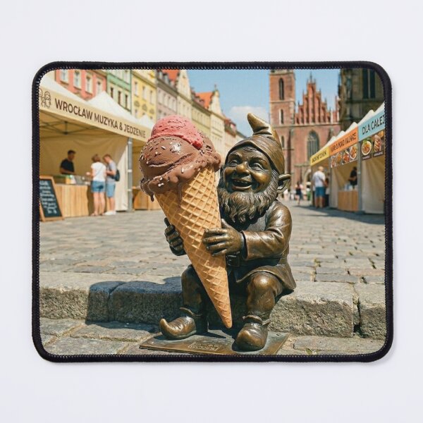 Item preview, Wroclaw Gnome With Ice Cream Cone designed and sold by Purrfecta.