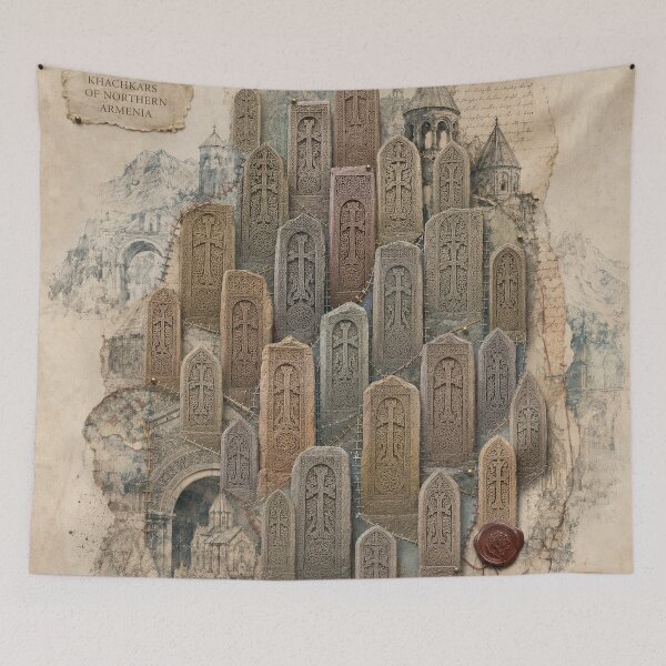 Item preview, Northern Armenian Khachkars Vintage Collage designed and sold by Qenlo.