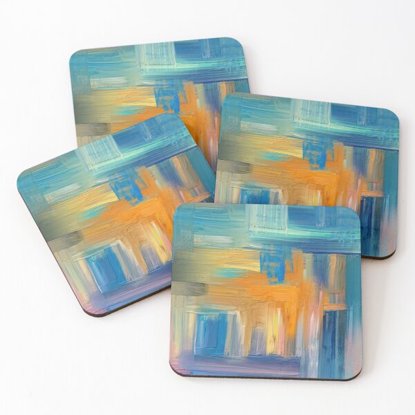 Item preview, Blue and Orange Abstract Oil Painting Texture Wall Art designed and sold by LuxocaDesigns24.
