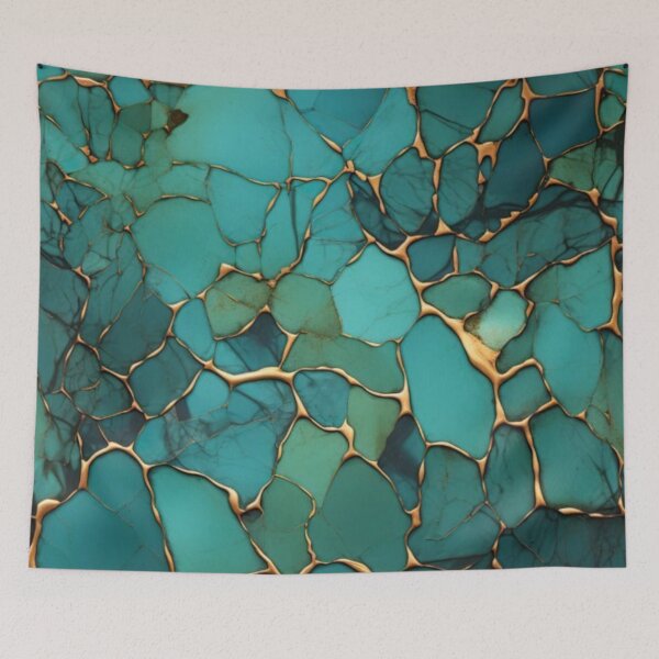 Item preview, Green and Gold Marble  designed and sold by ZedColors.