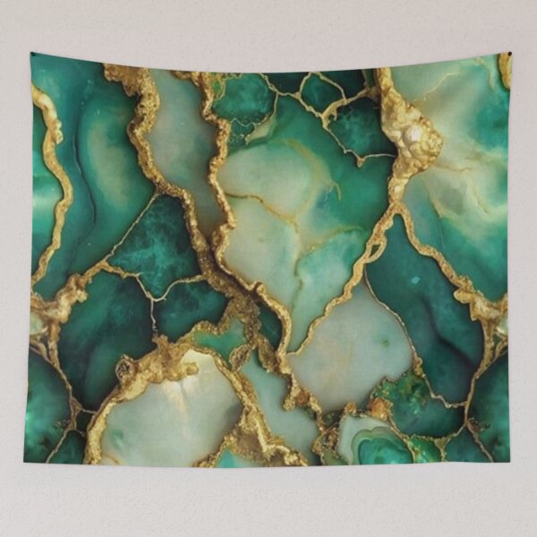 Item preview, Green and Gold Marble  designed and sold by ZedColors.