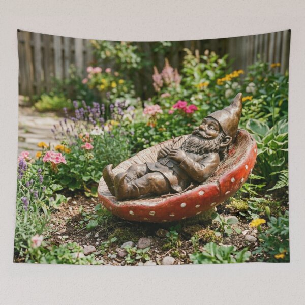 Item preview, Wroclaw Gnome Sunbathing in a Mushroom designed and sold by Purrfecta.