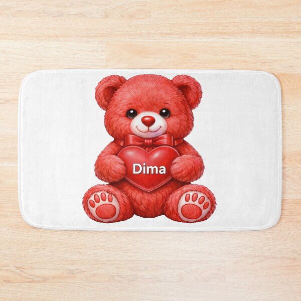 Item preview, Red Cute Teddy Bear with Dima Heart designed and sold by AmirArtisanVibe.