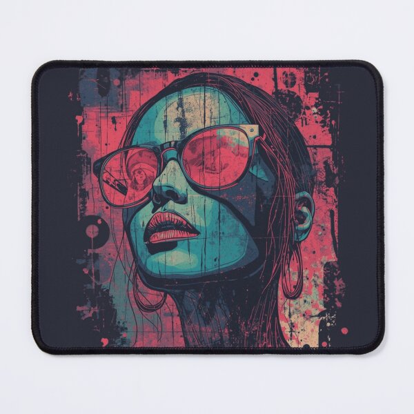 Item preview, Urban Synthwave Woman Portrait Grunge Graffiti Art designed and sold by ERODED SELF.