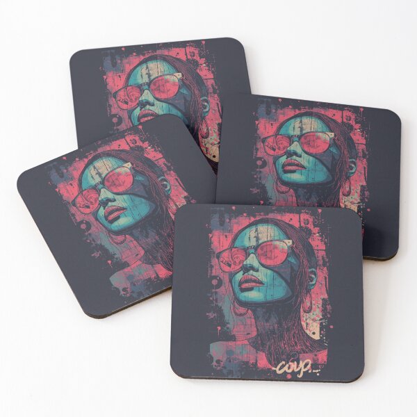 Item preview, Urban Synthwave Woman Portrait Grunge Graffiti Art designed and sold by ERODED SELF.