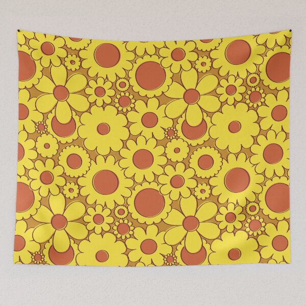 Item preview, Groovy Daisy Floral in Goldenrod + Yellow designed and sold by YesterdayColl.