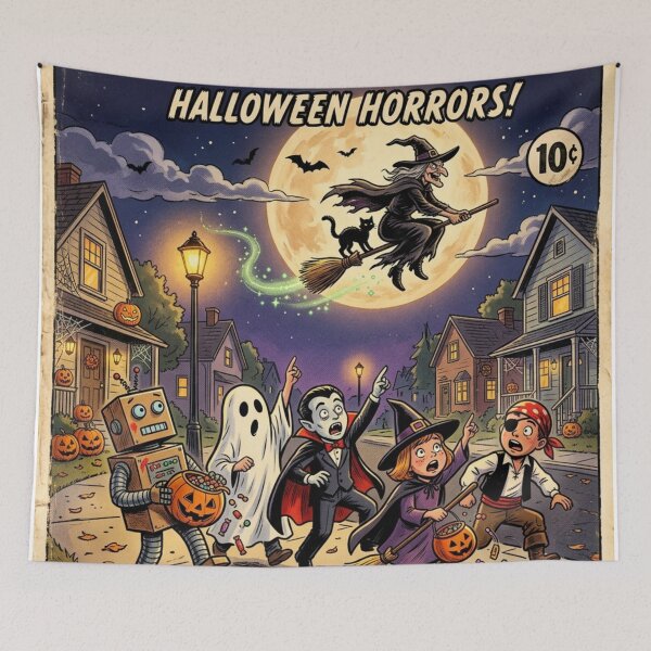 Item preview, Trick or Fright Halloween Vintage Comic designed and sold by JonelleTshirts.