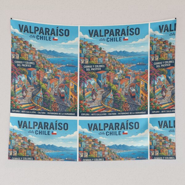 Item preview, Valparaíso Chile Póster de viaje vintage retro Arte designed and sold by ElartedeNoel.