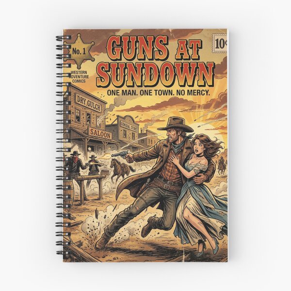 Item preview, Guns at Sundown Western Comic Cover designed and sold by JonelleTshirts.