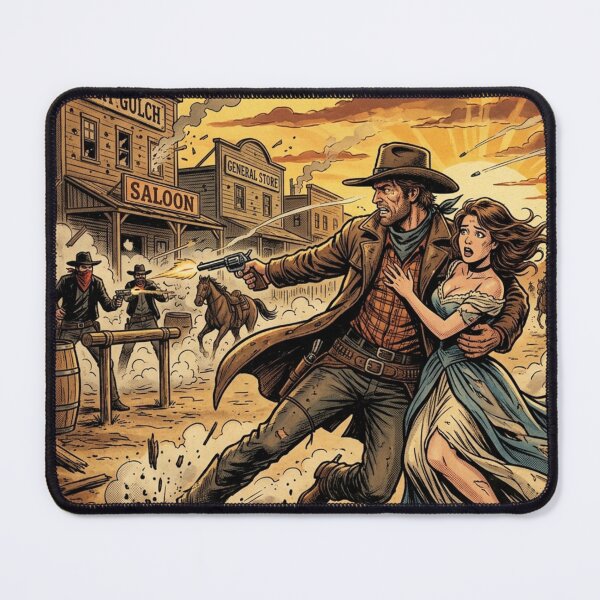 Item preview, Guns at Sundown Western Comic Cover designed and sold by JonelleTshirts.