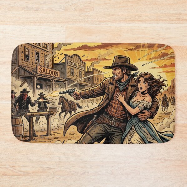 Item preview, Guns at Sundown Western Comic Cover designed and sold by JonelleTshirts.
