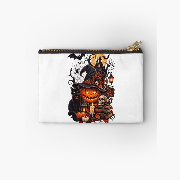 Item preview, Spooky Halloween Night Jack O Lantern Witch Hat Cat designed and sold by BellabdO.