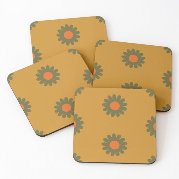 Item preview, Retro Simple Scandi Daisies in Goldenrod + Olive designed and sold by YesterdayColl.
