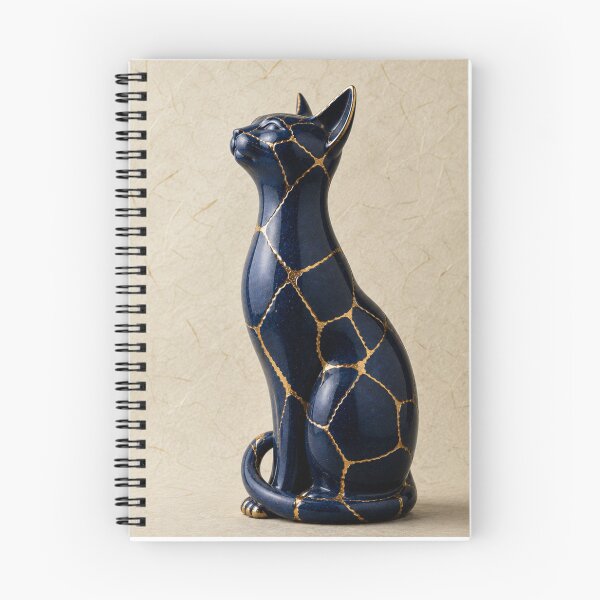 Item preview, Kintsugi Cat Silhouette on Washi Paper - Japanese Wabi-Sabi Cat Art designed and sold by Purrfecta.
