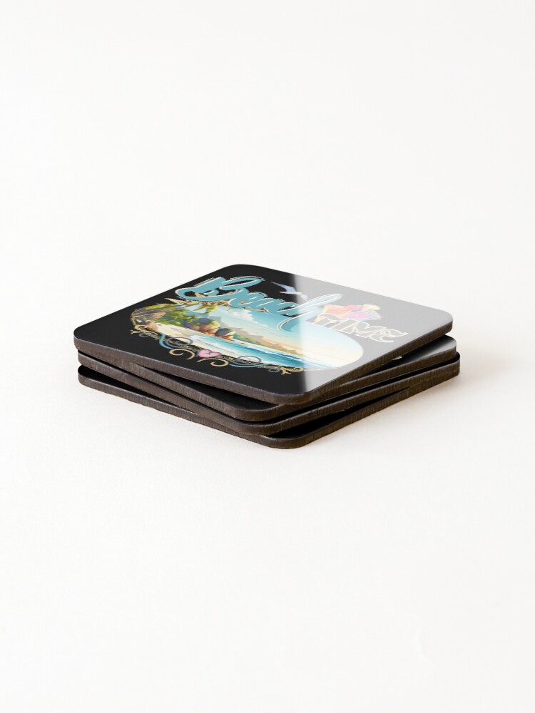 Thumbnail 4 of 5, Coasters (Set of 4), Beach time designed and sold by InasTees.