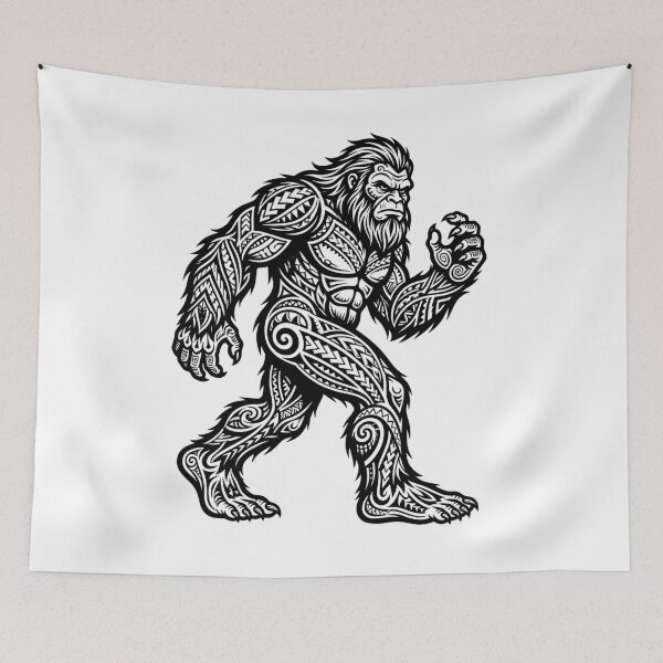 Item preview, Samoan Tribal Bigfoot - Sasquatch Art Tattoo Design designed and sold by Spank My Yeti.