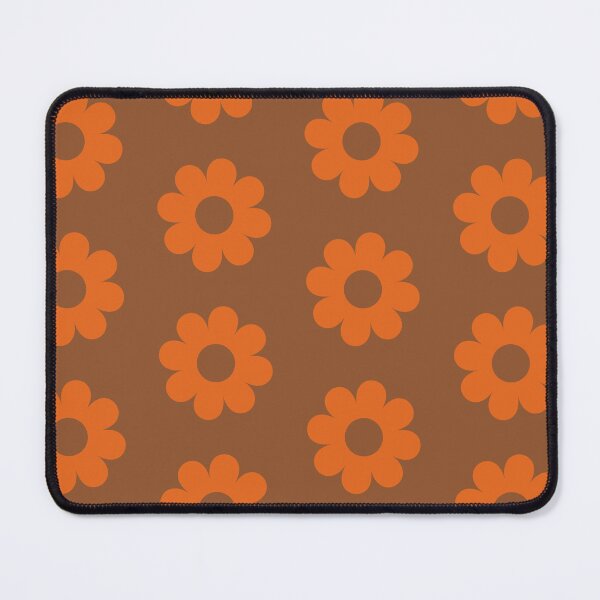 Item preview, Retro Cutout Daisies in Caramel Brown and Pumpkin Orange designed and sold by YesterdayColl.