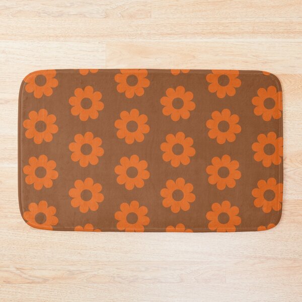 Item preview, Retro Cutout Daisies in Caramel Brown and Pumpkin Orange designed and sold by YesterdayColl.