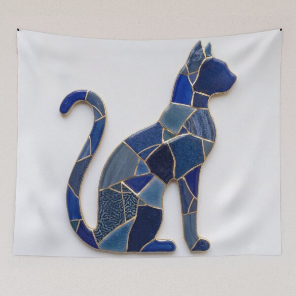 Item preview, Kintsugi Cat Silhouette - Classic Japanese Gold Crack Art designed and sold by Purrfecta.