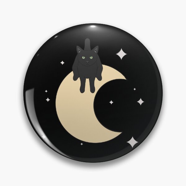Item preview, Cat Moon Celestial Vector Art (Black Obsidian Cat on Top of Moon with Stars around it) designed and sold by ZodiacGradient.