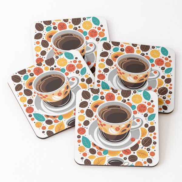Item preview, Coffee Cup Character Floating Elements Design – Coffee lover gift designed and sold by michallechowicz.