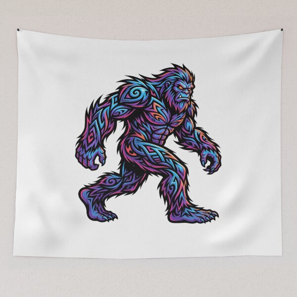 Item preview, Y2K Tribal Bigfoot - Sasquatch Art Tattoo Design designed and sold by Spank My Yeti.