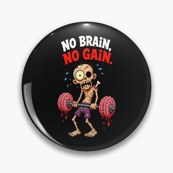 Item preview, NO BRAIN, NO GAIN - FUNNY ZOMBIE BODYBUILDER designed and sold by UrbaneVibeCo.