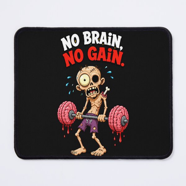 Item preview, NO BRAIN, NO GAIN - FUNNY ZOMBIE BODYBUILDER designed and sold by UrbaneVibeCo.