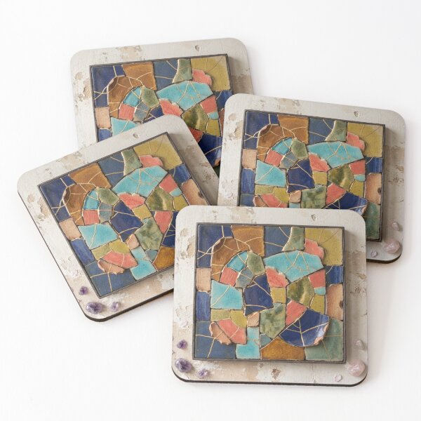 Item preview, Kintsugi Tiles Wall Hanging - Japanese Mosaic Wall Art designed and sold by Purrfecta.