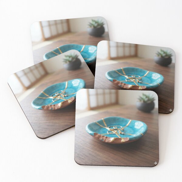 Item preview, Kintsugi Dish Art - Minimalist Japanese Trinket Dish Print designed and sold by Purrfecta.