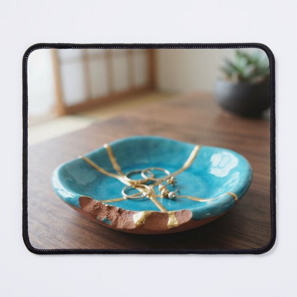 Item preview, Kintsugi Dish Art - Minimalist Japanese Trinket Dish Print designed and sold by Purrfecta.