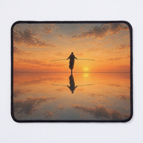 Item preview, Between Sky and Stillness – Surreal Balance Walker Sunset Art designed and sold by SacredLensV.