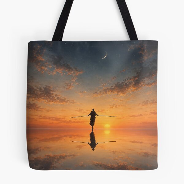Item preview, Between Sky and Stillness – Surreal Balance Walker Sunset Art designed and sold by SacredLensV.