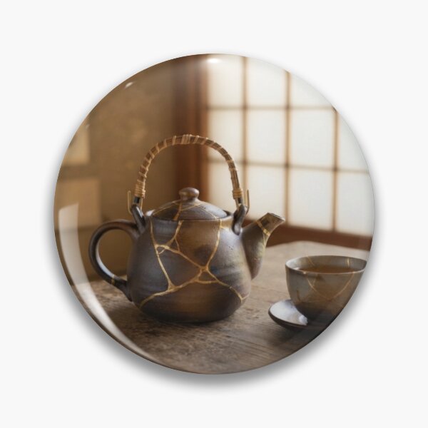 Item preview, Kintsugi Teapot Set - Japanese Tea Ceremony Art Print designed and sold by Purrfecta.