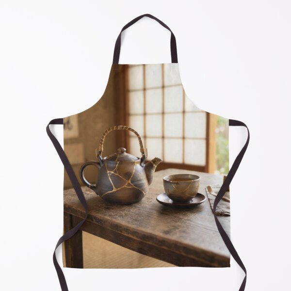 Item preview, Kintsugi Teapot Set - Japanese Tea Ceremony Art Print designed and sold by Purrfecta.
