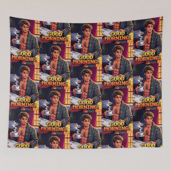 Item preview, Good Morning Pixel Art Coffee Lover Cozy Retro designed and sold by ZhivanCrimson.