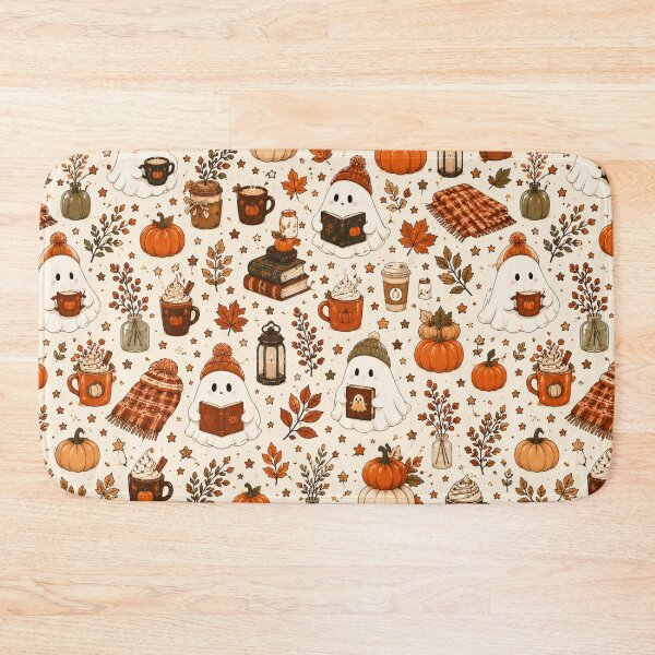 Item preview, Cute Little Ghosts and Cozy Autumn Fall Pattern designed and sold by NinaVibeStudio.