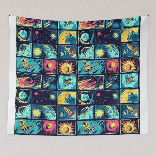 Item preview, Retro Space Adventure Sci-Fi Comic Pattern designed and sold by Szpaku desart .