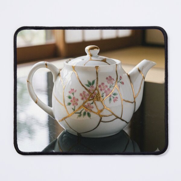 Item preview, Kintsugi Teapot Art - Classic Japanese Tea Pottery Print designed and sold by Purrfecta.