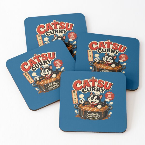 Item preview, Catsu Curry Funny Cat Chef Japanese Food Pun designed and sold by Britishdelights.
